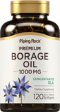 PIPING ROCK Borage Oil 120 Capsule Softgels, 1000 mg