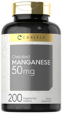 CARLYLE Chelated Manganese 50 mg, 200 Vegetarian Tablets, 6 Months+ Supply