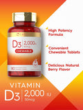 CARLYLE Vitamin D3, 2000 IU (Natural Berry Flavour), 180 Chewable Tablets, VEGETARIAN