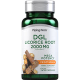 PIPING ROCK DGL Licorice Root, 2000mg, 120 VEGETARIAN Capsules - Deglycyrrhizinated LIQUORICE