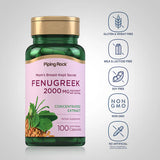 PIPING ROCK Fenugreek, 2000 mg (per serving), 100 Quick Release Capsules
