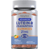 PIPING ROCK Lutein + Zeaxanthin (Delicious Orange), 21 mg (per serving), 60 Vegan Gummies