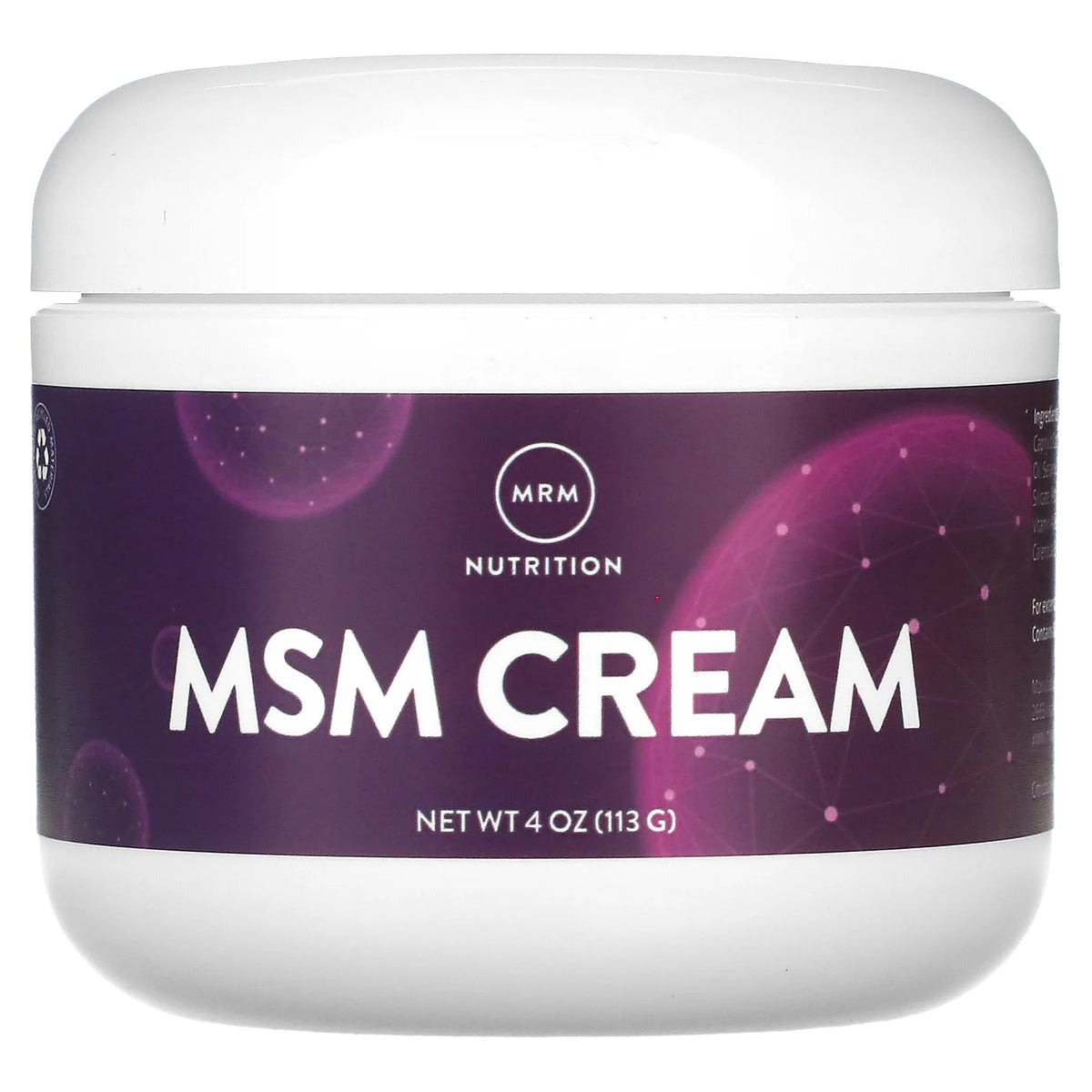MRM NUTRITION, MSM Cream, 4 oz (113 g) Tub, with Vitamin A and D Arkane Health