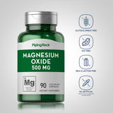 PIPING ROCK Magnesium Oxide, 500 mg, 90 Quick Release Capsules