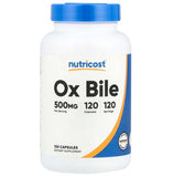 NUTRICOST Ox Bile, 500 mg, 120 Capsules, NON-GMO, Gluten Free