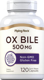 PIPING ROCK Ox Bile, 500 mg (per serving), 120 Quick Release Capsules