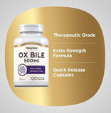 PIPING ROCK Ox Bile, 500 mg (per serving), 120 Quick Release Capsules