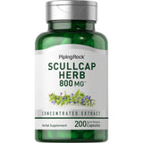 PIPING ROCK Scullcap Herb, 800 mg, 200 Quick Release Capsules, Skull Cap