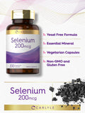 CARLYLE Selenium 200 mcg, 200 Capsules, Vegetarian