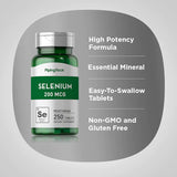 PIPING ROCK Selenium 200mcg 250 TABLETS - Vegetarian Formula