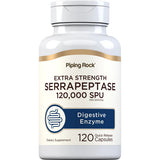 PIPING ROCK Serrapeptase, 120,000 SPU, 120 Quick Release Capsules