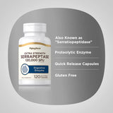 PIPING ROCK Serrapeptase, 120,000 SPU, 120 Quick Release Capsules