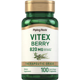 PIPING ROCK Vitex (Chasteberry Fruit), 820 mg, 100 Quick Release Capsules