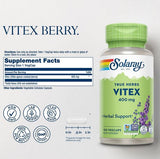 SOLARAY Vitex 400 mg, 100 Vegan Capsules
