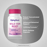 PIPING ROCK Wild Yam Root, 1200 mg, 100 Quick Release Capsules