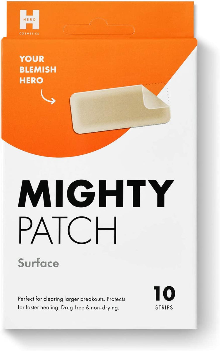Mighty Patch™ Surface patch from Hero Cosmetics - XL Hydrocolloid Acne  Patch (10 Count) 