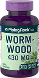 PIPING ROCK Wormwood 430mg, 200 Quick Release Capsules