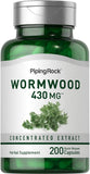PIPING ROCK Wormwood 430mg, 200 Quick Release Capsules