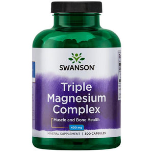 SWANSON Triple Magnesium Complex 300 CAPSULES 400mg UK