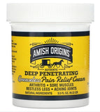 AMISH ORIGINS Deep Penetrating, Pain Relief Greaseless Cream, 3.5 fl oz (99.22 g) Tub