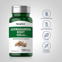 PIPING ROCK Ashwagandha 120 Capsules, 920 mg (per serving)