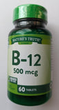 NATURE'S TRUTH Vitamin B-12, 500 mcg, 60 VEGETARIAN Tablets, B12