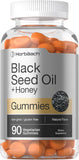 HORBAACH Black Seed Oil + Honey, 90 Vegetarian Gummies, NON-GMO, Gluten Free