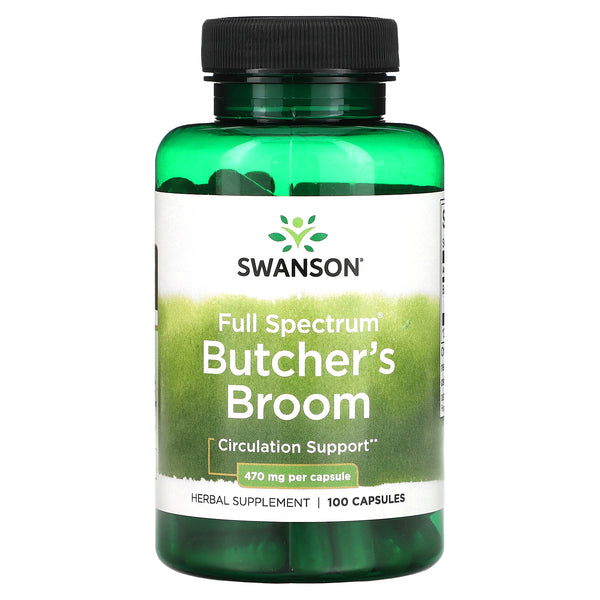 SWANSON Full Spectrum Butcher's Broom, 470 mg, 100 Capsules