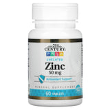 21st CENTURY Chelated Zinc, 50 mg, 60 Tablets, Mineral Supplement, Gluten Free