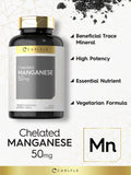 CARLYLE Chelated Manganese 50 mg, 200 Vegetarian Tablets, 6 Months+ Supply