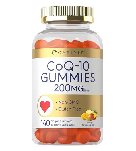 CARLYLE CoQ10 (Mango Pineapple), 200 mg (per serving), 140 Vegan Gummies