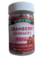 NATURE'S TRUTH Cranberry, 30 Vegan Gummies, Gluten Free, NON-GMO
