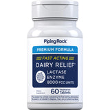Dairy Relief Lactase Enzyme 60 Vegetarian Tablets Piping Rock 1