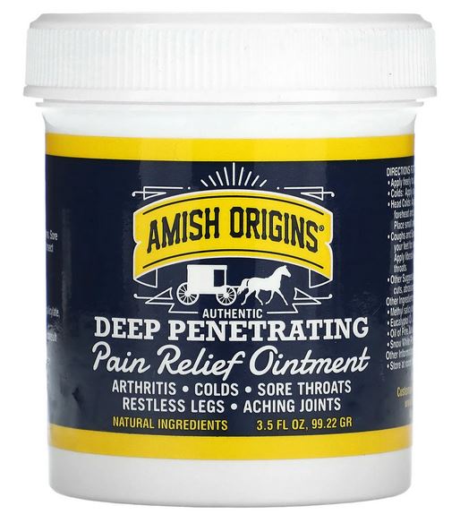 AMISH ORIGINS Authentic Deep Penetrating, Pain Relief Ointment, 3.5 fl oz (99.22 g)