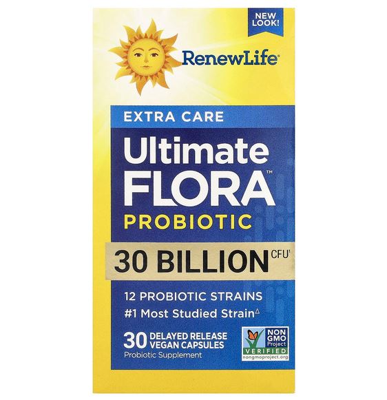RENEW LIFE Extra Care Ultimate Flora™ Probiotic, 30 Billion CFU, 30 VEGAN Capsules 1