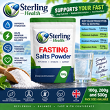 STERLING HEALTH Fasting Salts Electrolyte Powder – Sodium, Potassium, Calcium & Magnesium