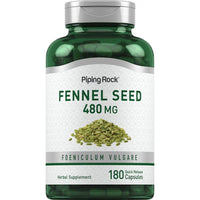 PIPING ROCK Fennel Seed, 480 mg, 180 Quick Release Capsules