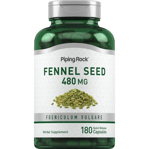 PIPING ROCK Fennel Seed, 480 mg, 180 Quick Release Capsules
