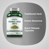 PIPING ROCK Fennel Seed, 480 mg, 180 Quick Release Capsules