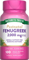 NATURE'S TRUTH Fenugreek, 2000 mg Serving, 100 Quick Release Capsules (1,000 mg per Capsule)