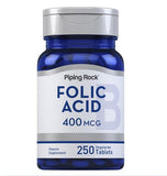 Folic Acid 400 mcg 250 Vegetarian Tablets Piping Rock 1