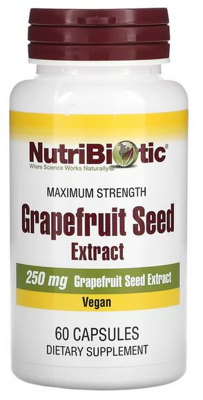 NUTRIBIOTIC Grapefruit Seed Extract, 250 mg, 60 Capsules Vegan GSE