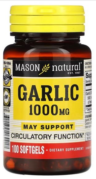 MASON NATURAL, Garlic Oil, 1000 mg, 100 Softgels