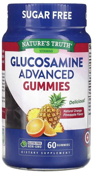 NATURE'S TRUTH Glucosamine Advanced, 60 Gummies, (Natural Orange Pineapple) Sugar Free, Gluten Free