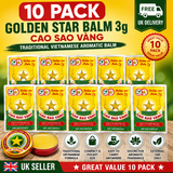 Golden Star Balm 3g – Vietnamese Cao Sao Vang Aromatic Balm