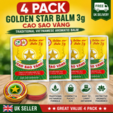 Golden Star Balm 3g – Vietnamese Cao Sao Vang Aromatic Balm