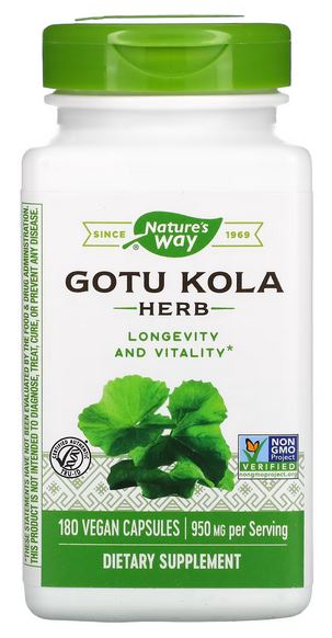 NATURE'S WAY, Gotu Kola Herb, 475 mg, 180 Vegan Capsules