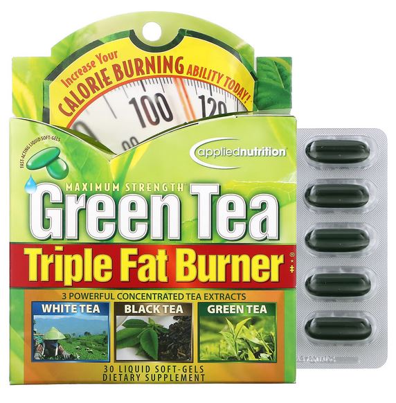 APPLIED NUTRITION Green Tea Triple Fat Burner, 30 Liquid Softgels