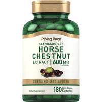 PIPING ROCK Horse Chestnut (Standardized Extract), 600 mg (per serving), 180 Capsules