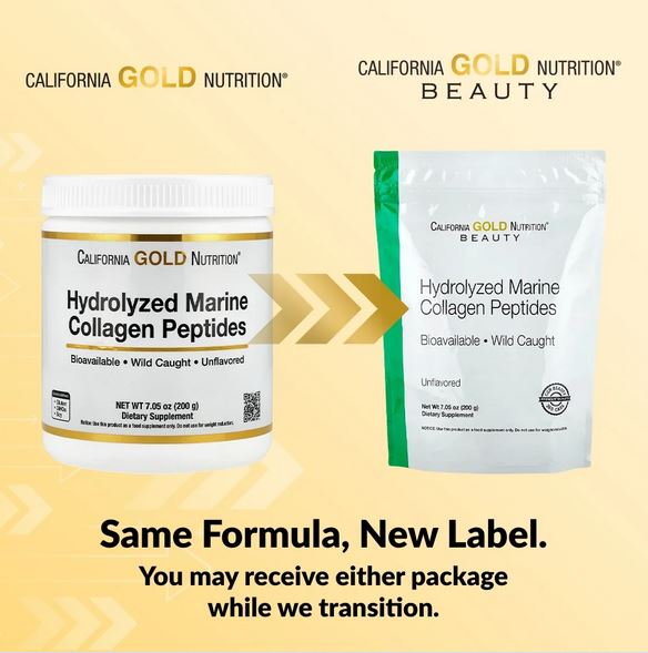 CALIFORNIA GOLD NUTRITION, Hydrolyzed Marine Collagen Peptides, 7.05 oz - 200g